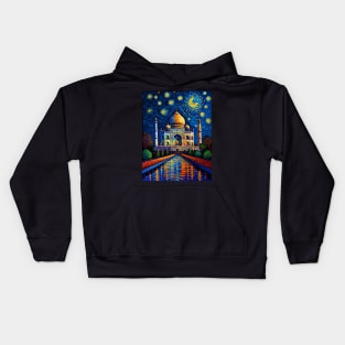 Taj Mahal in Starry Night Kids Hoodie